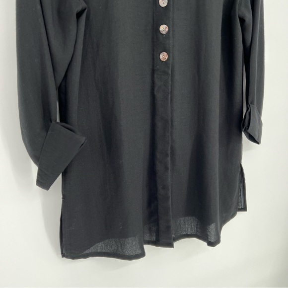 Fridaze Black Linen Tunic XS Luxury Resort wear - Picture 3 of 15
